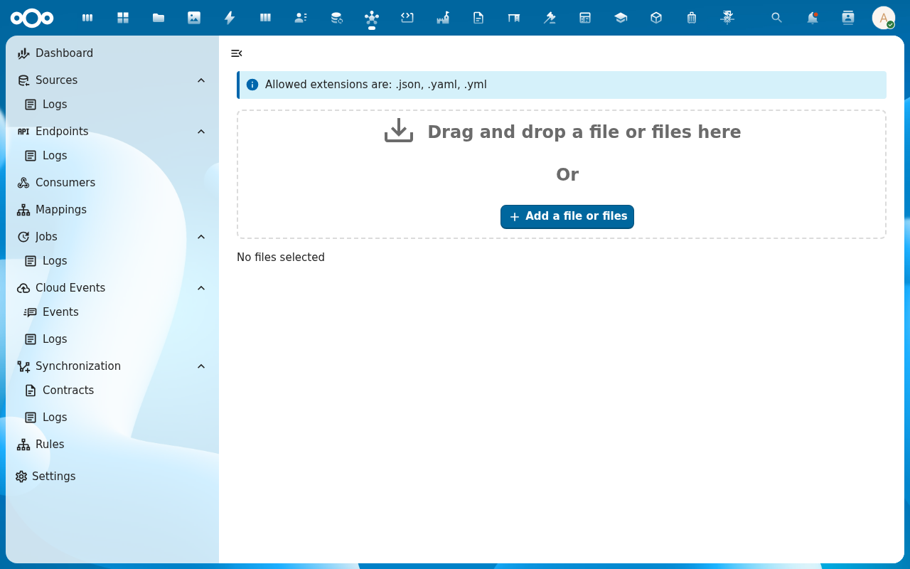 Import source selector