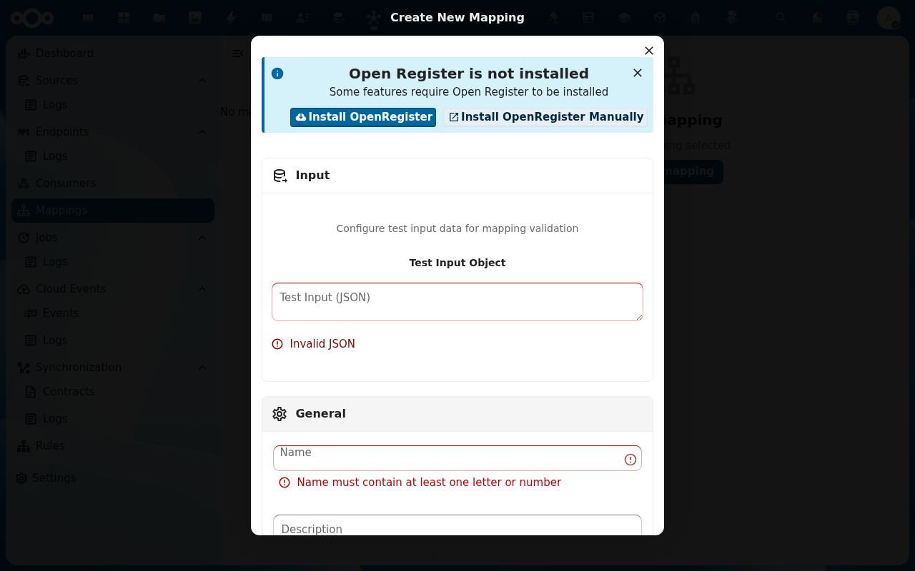 Add Mapping dialog